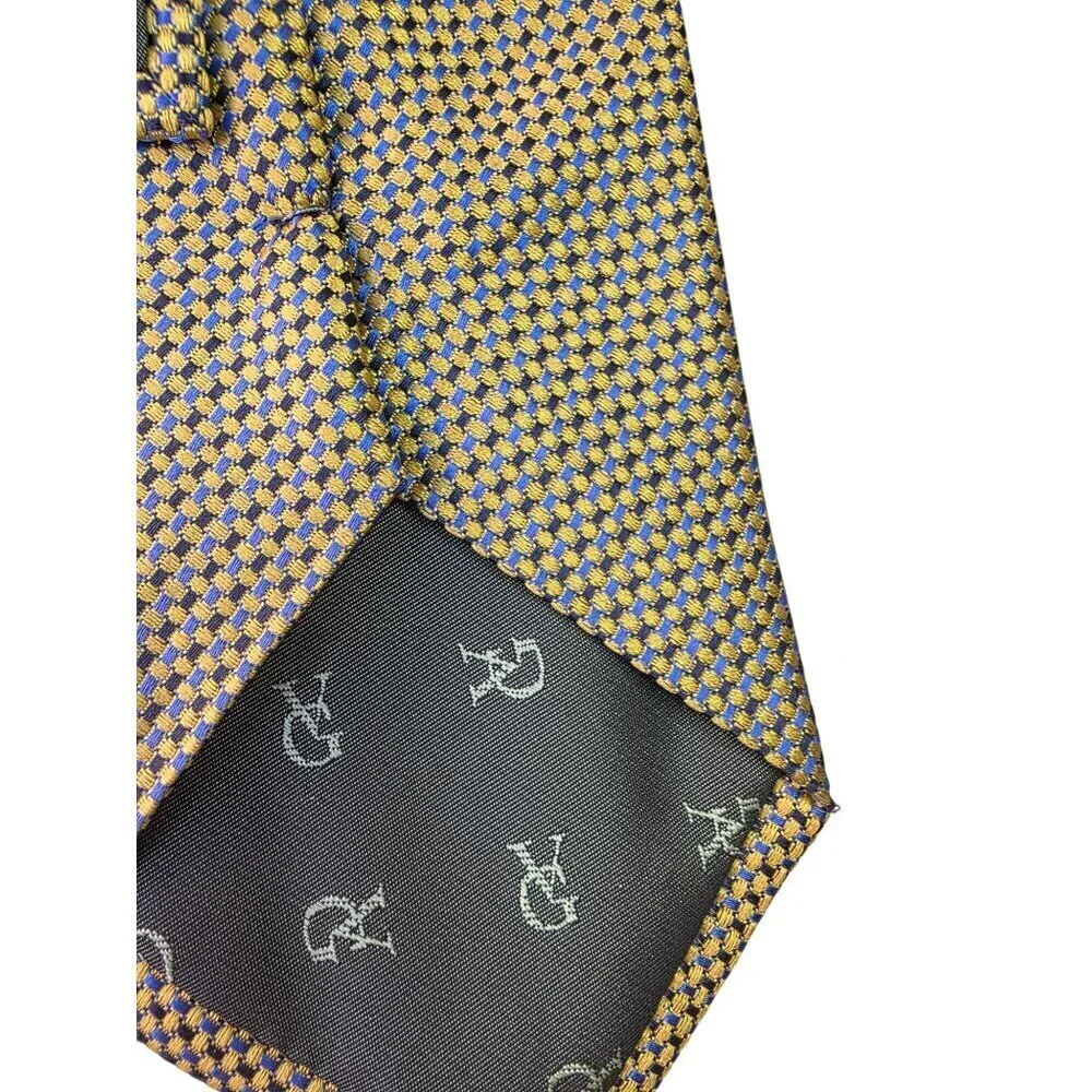 Valerio Garati 90s Iridescent Geometric Jacquard Silk Tie 4
